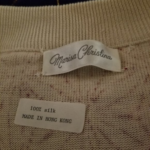 Marisa Christina 100% Silk V Neck Sweater - Picture 3 of 3